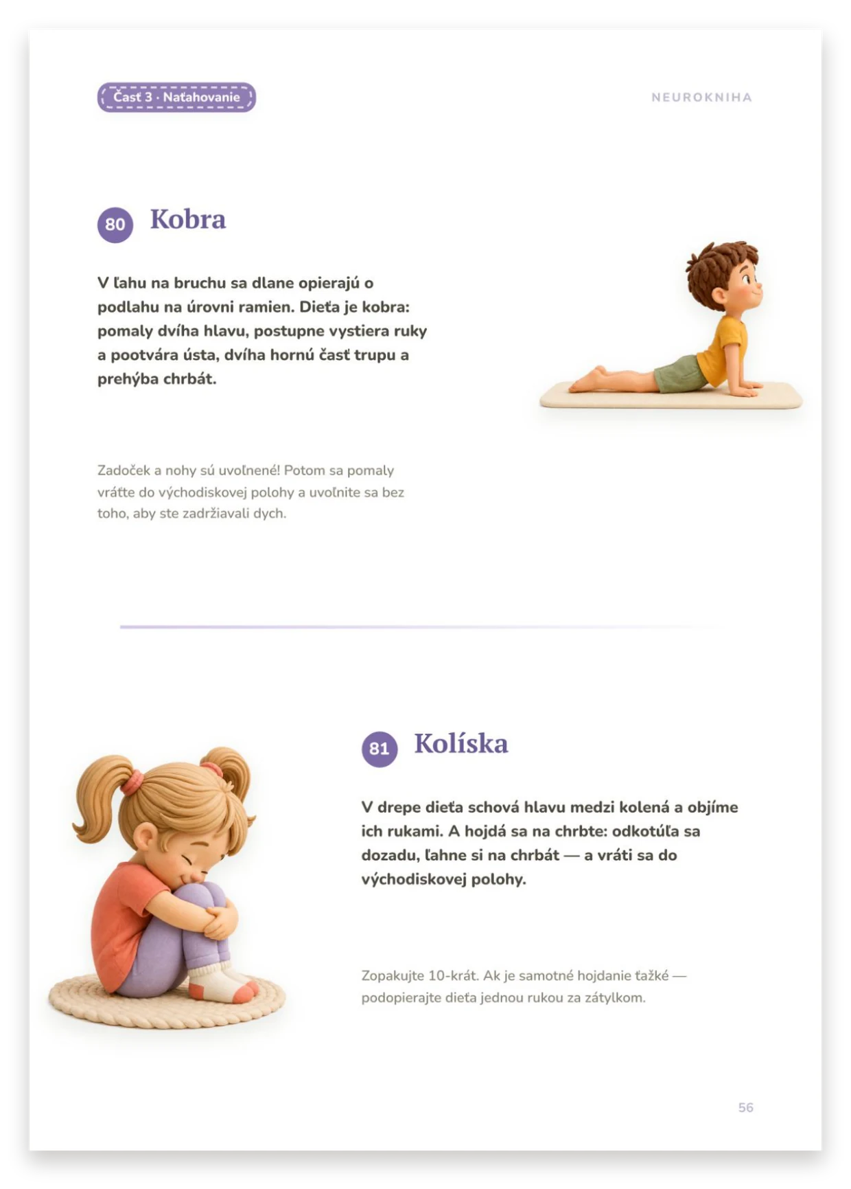 Naťahovacie cvičenia: Kobra a Kolíska
